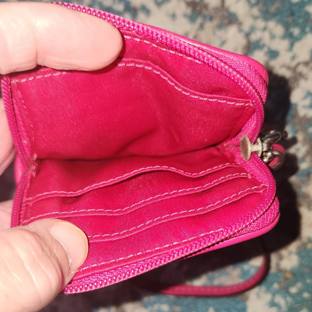 NWOT Coach Brown & Pink Signature Cigarette Camera Case Wristlet With Strap - Picture 6 of 7